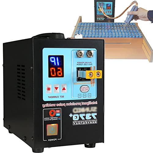 ZWJABYY Saldatrice A Punti A Doppia Induzione 737G+,Saldatrice A Punti Ad Alto Impulso da 4.3 Kw,Saldatura Rapida,Inclusa Batteria di Alimentazione da 700 X 500Mm può Essere Saldata 220V