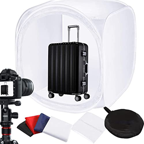 BOLLUMA 120 x 120 x 120 cm Scatola di Luce Portatile Studio Portatile Pieghevole Light Box Cube Tenda Shooting Luminosa con 4 Colori Sfondi per Prodotto Fotografia