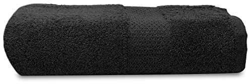 Towelogy® Premium Large Hand Towels Set 100% Combed Ring Spun Cotton Quick Dry & Super Absorbent Hotel Quality Multipurpose for Bathroom Spa Gym & Travel Size 50x85cm (Black Noir, Pack Of 1)