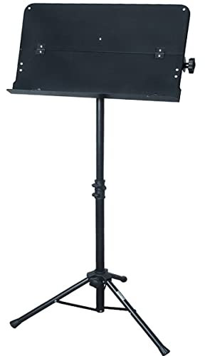keepdrum MUS021 professional Orchester-Notenpult platzsparend Notenständer schwarz