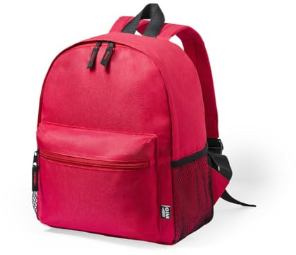 BLUECHOLON Sac à dos pour enfant garçon fille petit sac à dos 9L plastique recyclé RPET garçon fille 2, 3, 4, 5, 6 ans., rouge, 25 x 30 x 12 cm