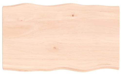 ZEYUAN Schreibtischplatte 100x60x4 cm Massivholz Eiche Unbehandelt Tischplatte, Arbeitsplatte, Waschtischplatte, Bürotischplatte