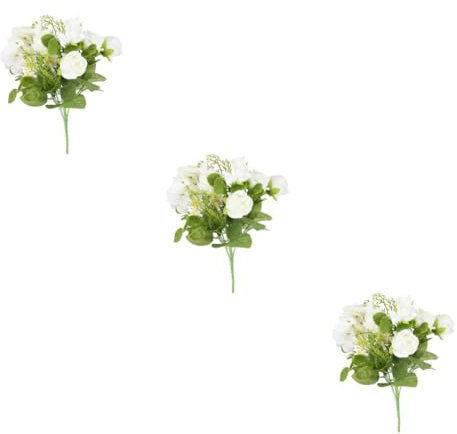 Zerodeko 3St Gänseblümchen Rosenstrauß künstliche blumenstrauß künstlicher blumenstrauss hochzeitsdeko Wohnkultur Haushalt blumenarrangement dekor Esstisch Blumenstrauß Dekor kleine Rose