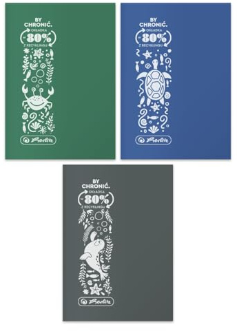 Herlitz® Schulheft A5 | 32 Kariert 70g, ECO PP | Themennotizen Notes für Studium | Notizbuch zum Schreiben für Schüler | zum Erlernen der Kalligraphie | Farbe wählbar | Ocean Colors in 3 Farben