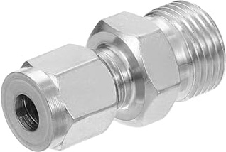 PATIKIL 3/8G x 6mm Conector de Tubo de Compresión de Acero Inoxidable 304, Doble Férulas Conexión de Tubo de Compresión Adaptador Recto