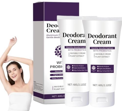 Déodorant Everywhere avec probiotiques, crème déodorante pour les aisselles, supplément déodorant pour le corps, crème déodorante pour tout le corps Native, aide à améliorer la peau (2 pièce)
