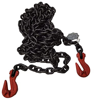 10mm Lashing Chain Grade 80 Tow Chain With Shortening Grab Hook Each End Recovery Transport Towing Load Binders (1.5 Metre)