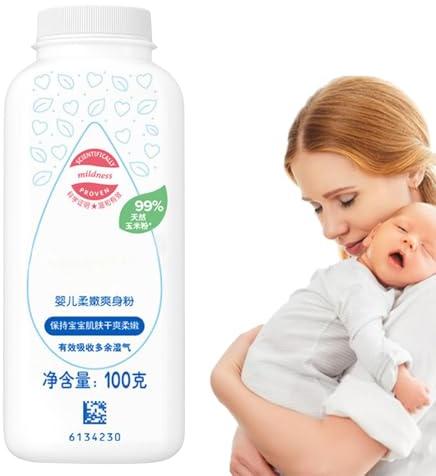 Bio-Maisstärkepulver für die Haut, 100 g pflanzliche Inhaltsstoffe, Pulver mit Maisstärke – natürlich gewonnene Maisstärke, feuchtigkeitsabsorbierendes, kühlendes und beruhigendes Pulver