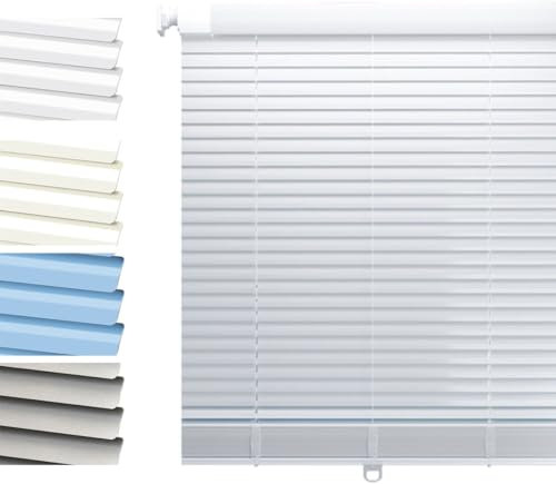 Tende Veneziana in Alluminio su Misura Tende per Finestre Larghezza 30-160 cm Altezza 60-280 cm Oscuranti/Isolamento Termico Persiane Orizzontali Montabile Senza Fori(White)