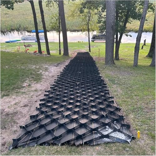 SAFWELAU Dalles Grille géométrique d'accès de rampe de la rivière, 2 pouces 4 pouces profondes Stabilisateurs de grille de gravier et de pose Pour les allées de jardin, Réseau de routes pénétrantes(10