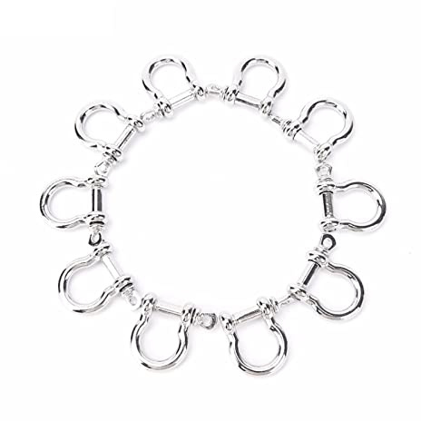 zqagBaod Petites manilles, Manille en Acier Inoxydable, Petite Manille, 5/10 pièces en Acier Inoxydable Camping en Plein air Corde de Survie Bracelets de Survie Boucle de Manille en Forme de D(5 Pcs)