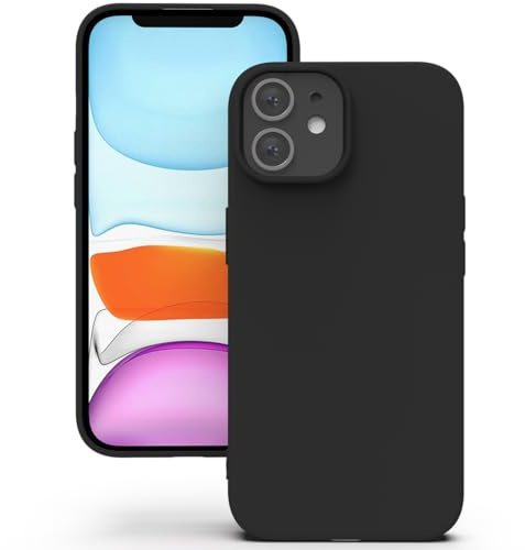 YATWIN Hülle für iPhone 11, Silikon Handyhülle mit Futter, 1mm Kamera und Displayschutz, Dünn & Leicht, Anti Kratzer Case, Schwarz
