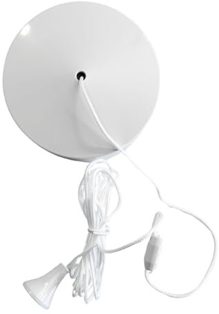 Evoges 6AX 2-Way Ceiling Pull Cord Switch | Raised Rounded Plastic | No Indicator | Screw Terminals | Bathroom Light, Utility Room, Wet Room, Bedrooms, Living Rooms (White)