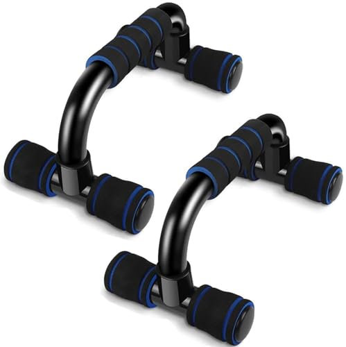 Liegestützgriffe Parallettes Push Up Bars Liegestütze Ständer Pushup Stand Fitness, Griff für Muskeltraining und Krafttraining (Blau)