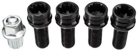 BASPHHH écrou Jante Compatible avec ‌VW pour Golf pour J&etta pour Beetle pour Passat M14x1.5 Ensembles de boulons et écrous de Roue antivol 8D0601139F