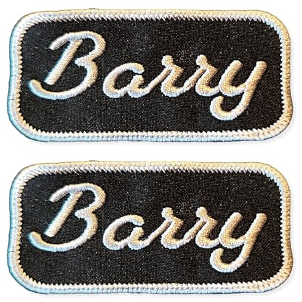 2 Stück Bügelbild selbst gestalten – Aufnäher selbst gestalten mit Name – Ovales Bügelset zum Aufbügeln oder Nähen – Namensschild Kleidung – Patches selbst gestalten (schwarzes Rechteck)