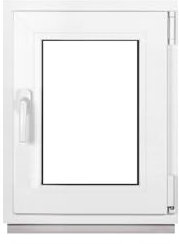 Framex Finestra in Plastica Bianca, Larghezza x Altezza 60 x 75 cm (600 x 750 mm), Triplo Vetri (32 mm), Anta-Ribalta, Girevole DIN Destra – Premium