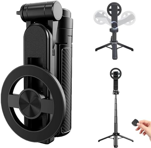 4-in-1 Multifunctional 360° Rotation Magnetic Selfie Stick, 2025 Perche à Selfie Trépied Magnétique, Trepied Telephone Portable Rétractable avec Télécommande sans Fil pour Photographie, vidéo