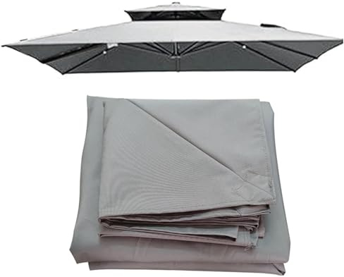 Replacement Square Cantilever Parasol Canopy 2.5x2.5m 3x3m 8 Arms Garden Patio Gazebo Sun Umbrella Cloth Replace, Outdoor Fade-resistant Sun Shade Waterproof Table Parasol Canopy Cover(Grays,2.5x2.5m)
