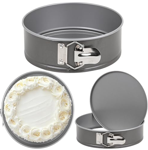 STORM TRADING GROUP 22cm Non-Stick Springform 9 Inch Cake Pan Round Bake Ware Tin for Kitchen Bakes Cheesecake, Brownie, Gateaux Pie & Cake (1)