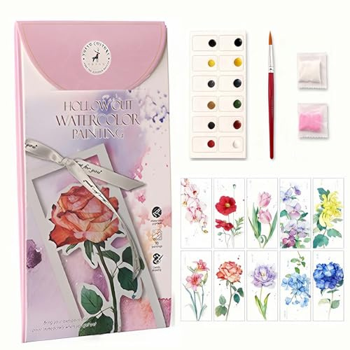 CICISTORY Cahier Aquarelle, Livre Aquarelle avec Pinceau et Papier Aquarelle, Aquarelle Peinture, Adapté à la Maison, à l'École, aux Voyages et à la Peinture à l'Aquarelle pour Débutants