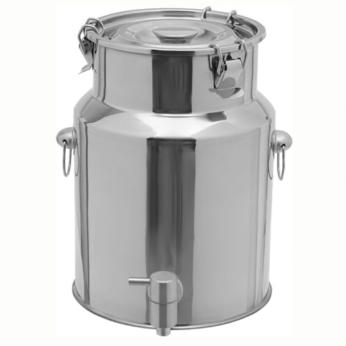 aliooila Pot a Lait Bidon Alimentaire 10l Avec Robinet De Lait Inox De Transport De Lait De Ferme De Baratte,Capacity-9L