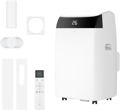 Air Conditioner, 12000BTU Portable Air Conditioner, 5-in-1 with Cooling, Dehumidifier, Sleep Mode&Fan with 2 Speeds, 24 Hour Timer & Window Venting Kit for Room Up to 550sq.ft