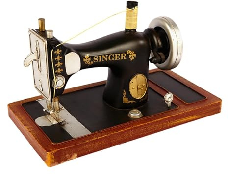 Jiangbered Máquina de Coser Vintage Estatuilla Coleccionable de Estaño Ornamento Retro Nostálgico Escultura para Decoración de Escritorio Adecuada para Tiendas D, Style C, Individual