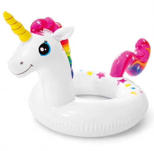 HOMAVEL uppblåsbar Simring – poolring med djurmotiv, enhörning, dino, lama, flamingo, björn – simhjälp för strand, badkar och trädgårdspool – 55–91 cm