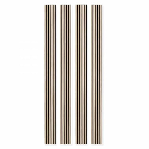 DECOON - Lot de 4 Panneaux muraux tasseaux Bois Rigide 250 x 21,6 x 1,4 cm - Revêtement décoratif 3D pour Murs intérieurs - Facile à Poser, Effet Relief Moderne - 2,16 m²