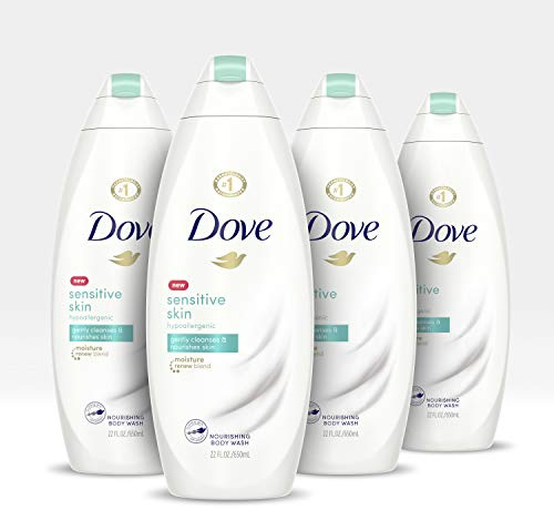 Dove Body Wash For Softer and Smoother Skin Sensitive Skin Hypoallergenic and Sulfate Free Body Wash 22 oz, 4 Count