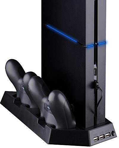 SmaAcc Ventola di Raffreddamento con Doppio Stazione di Ricarica per i Controller PS4 / DualShock 4 Controller (Non Compatibile con PS4 Slim/PRO)