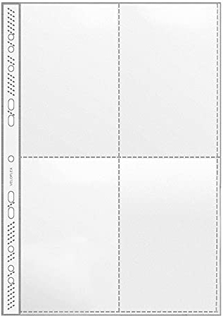 VELOFLEX - Sammelhülle DIN A4 Fotohülle für 4 x DIN A6 hoch, 100 Stück | 4 Fächer, PP-Folie 120 my, dokumentenecht, EURO-Lochung, Größe ca. 10,5 x 15 cm