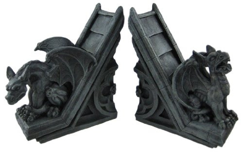 Pacific Trading Buchstützen im Gothic-Stil mit Wasserspeier
