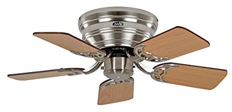 CasaFan CLASSIC FLAT 75-III Deckenventilator, Kleiner & superflacher Ventilator mit Wendeflügel aus Holz, mit 3 Geschwindigkeitsstufen & Zugschalter, Ø 75 cm