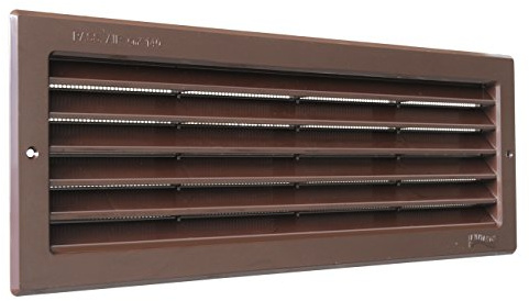 La ventilación pr3713 m Rejilla de ventilación de plástico rectangular 370 x 130 mm de integrado, Marrón