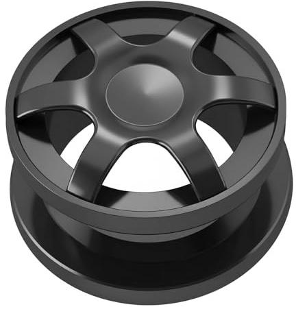 AZARIO LONDON Piercing de Oreja de túnel de Carne de Calibre de Acero quirúrgico 316L anodizado Negro de Rueda de Coche de 14 mm - Vendido por Pieza