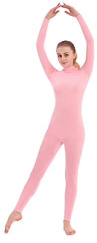 SUPRNOWA Full Body Unitard Turtleneck Spandex Footed/Footless Long Sleeve Unisex