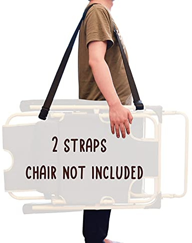 WINGKIND (2 Pack) Adjustable Beach Chair Carry Strap, Folding Chair Shoulder Strap for Beaches, Camping, Backpacking, Picnics and Other Items