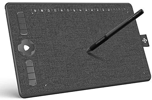 GAOMON M1230 12 Pouces Tablette Graphique Stylet Passif à 8192 Niveaux avec Inclinaison, 16 Touches Multimédia et 13 Touches Personnalisables, Compatible avec Wins, Mac et Android