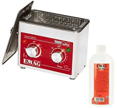 EMAG Ultraschallreiniger Emmi 08STH Entoxidations-Set I Für Bronze, Edelmetall, Kupfer, Messing I Ultraschallreinigungsgerät aus Deutschland I 600ml