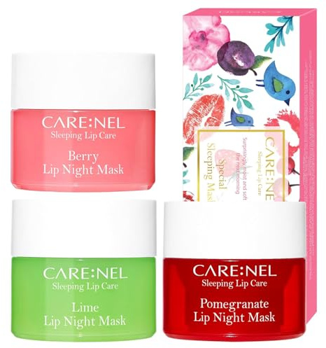Lip Mask Overnight 5g 3Set (Berry+Lime+Pomegranate) Korean Beauty Intensive Treatments Balm, Nourish, Hydrate, Scrubs Exfoliator
