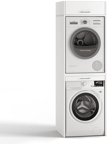 WASCHTURM • Wasch- & Trocknerschrank + Aufsatz (22cm) • TÜV
