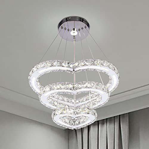 Lampadario moderno a LED lampada a sospensione in cristallo tavolo da pranzo camera da letto sala da pranzo lampada soggiorno lampada da soffitto in cristallo lampada a sospensione (Love234White)