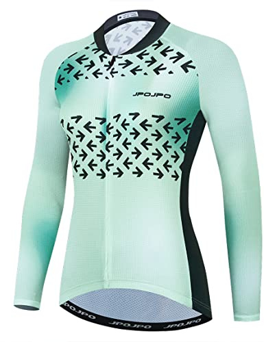 Hotlion Fahrradtrikot Langarm Damen Team Fahrrad-Shirts Herbst Fahrradbekleidung Tops CU1, XL