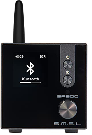 SMSL SA300 Hochleistungs 2.1-Bluetooth 5.0 Fernbedienungs Hifi Digital Leistungsverstärker,Infineon MA12070 Chip 80Wx2Klasse D Leistungsverstärker,mehrere EQ-Modi,geeignet für den Heimgebrauch schwarz