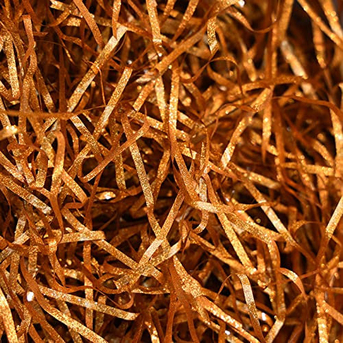 Anjing Geschreddertes Seidenpapier mit Glitzer, 200 g, Bast, Geschenkfüller, Papierschnipsel, Box, Korb, Gras, Bastelbastband für Schachteln, Verpackung, Dekoration, Osterkorb, Korbfüllung (Glitzer,