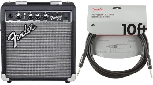 Fender FRONTMAN 10G Amplificatore Per Chitarra, 230V EUR & Cavo Professionale, 3 m, Nero