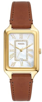 Fossil Raquel Montre pour Femmes, Mouvement à Quartz, Bracelet en Acier Inoxydable ou en Cuir