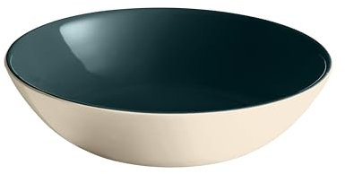 Emile Henry Everyday Collection 8.75|1 qt Ceramic Pasta Bowl, Ocean & Cream